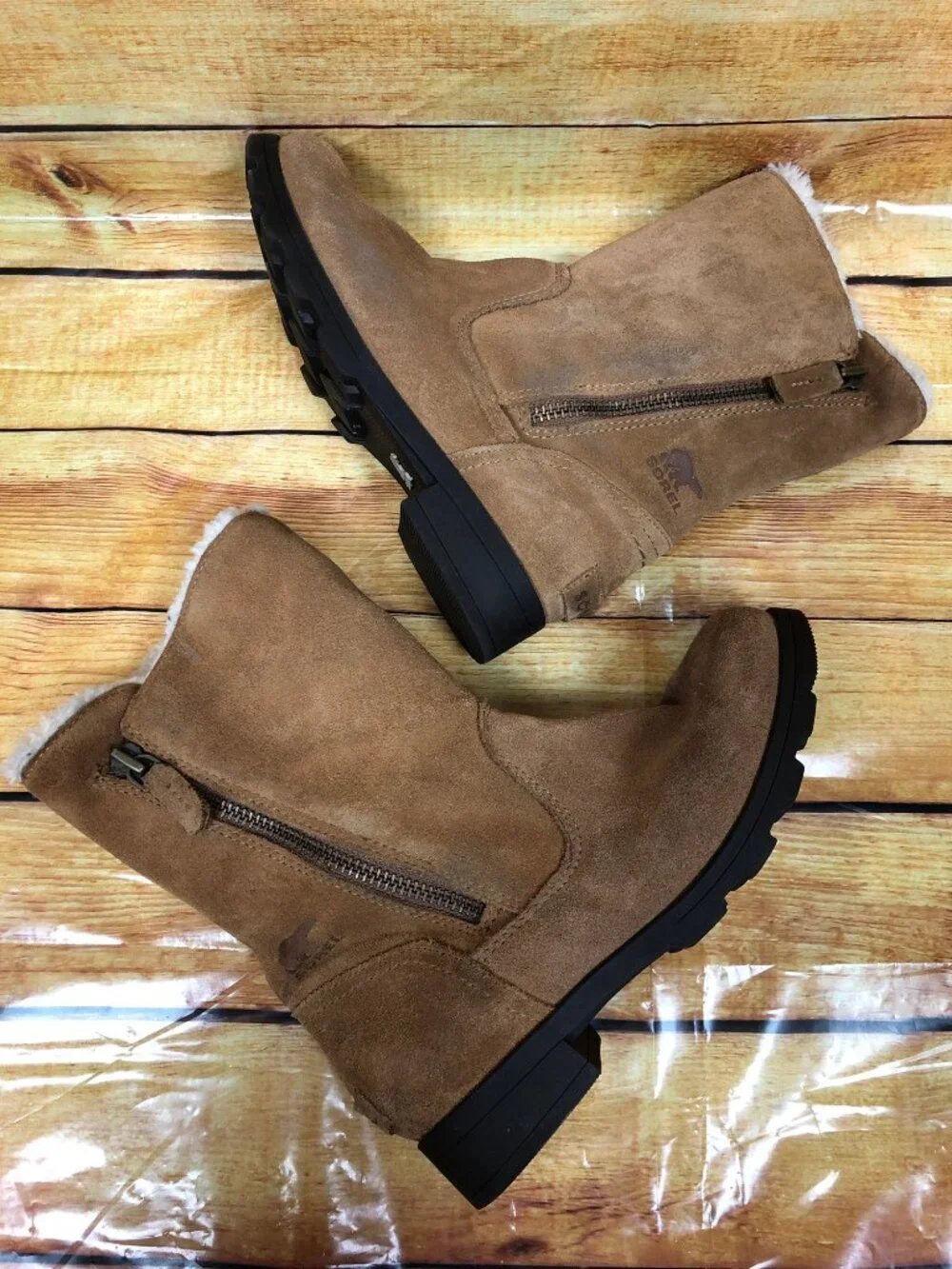 SOREL Kids Girls 3/34 EMELIE Camel Brown Tan Boots NY2958-224